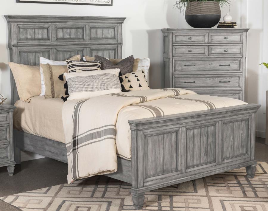 (image for) Avenue Wood Eastern King Panel Bed Weathered Grey