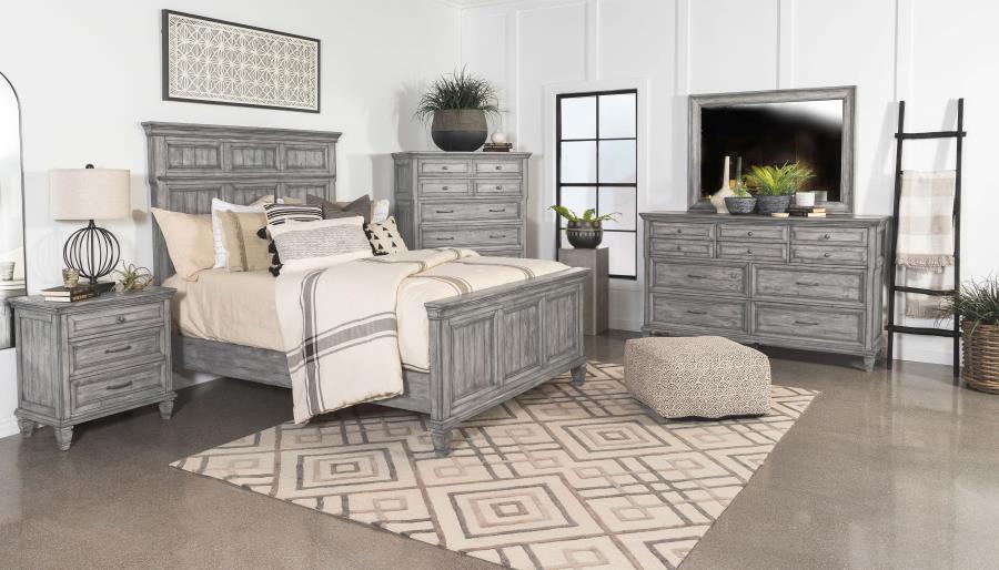 (image for) Avenue Wood Eastern King Panel Bed Weathered Grey