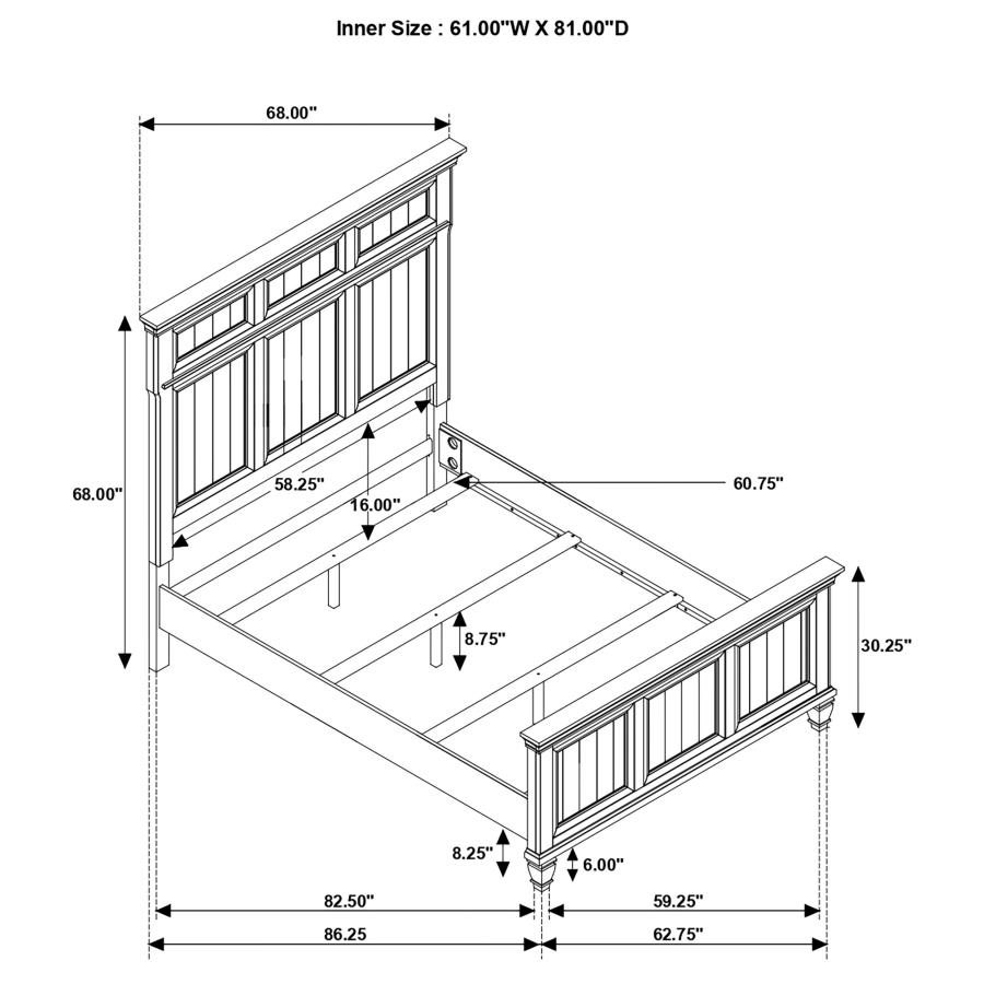 (image for) Avenue Wood Queen Panel Bed Weathered Grey