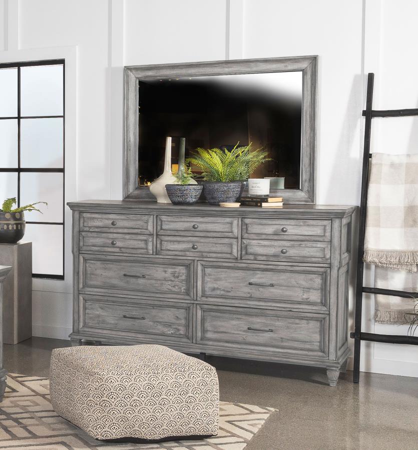 (image for) Avenue 8-drawer Dresser with Mirror Weathered Grey