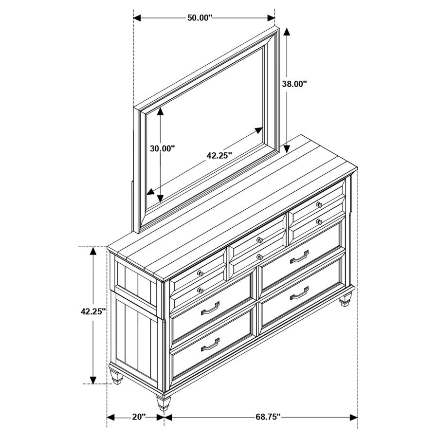 (image for) Avenue 8-drawer Dresser with Mirror Weathered Grey