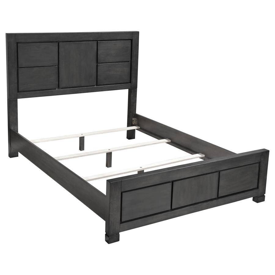 (image for) Lorenzo Wood Eastern King Panel Bed Dark Grey