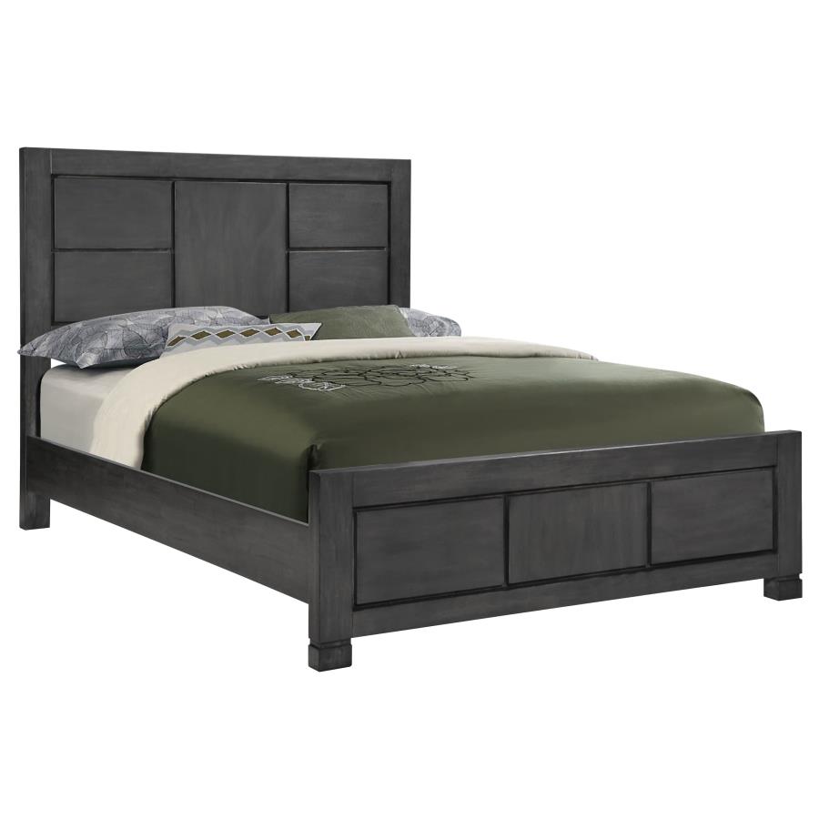 (image for) Lorenzo Wood Eastern King Panel Bed Dark Grey