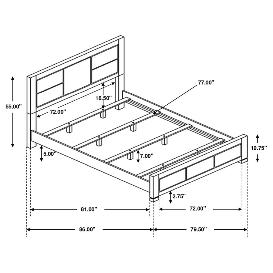 (image for) Lorenzo Wood Eastern King Panel Bed Dark Grey