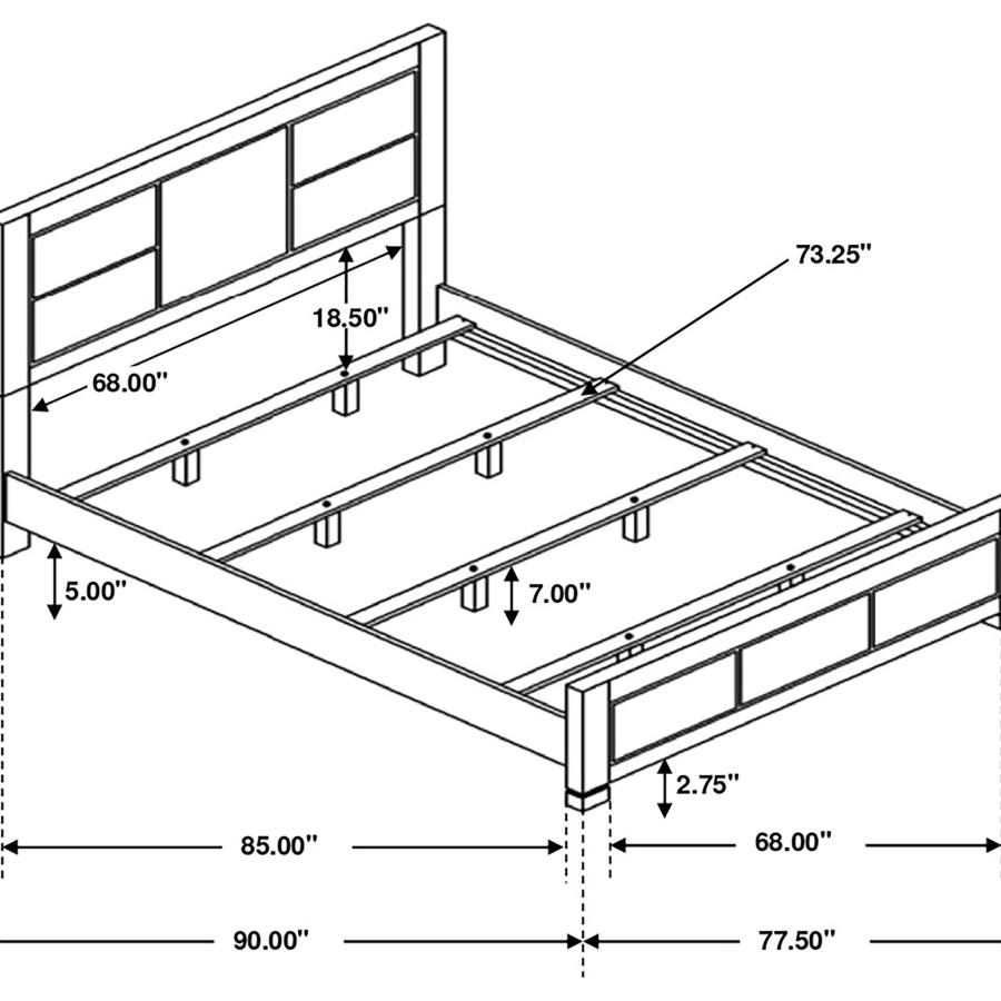 (image for) Lorenzo Wood California King Panel Bed Dark Grey