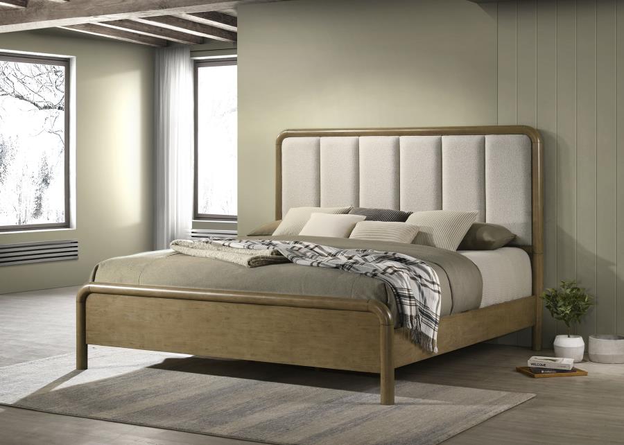 (image for) Amsbury 56-inch Upholstered Queen Bed Nutmeg