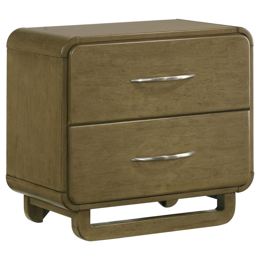 (image for) Amsbury 2-drawer Nightstand Bedside Table Nutmeg - Click Image to Close