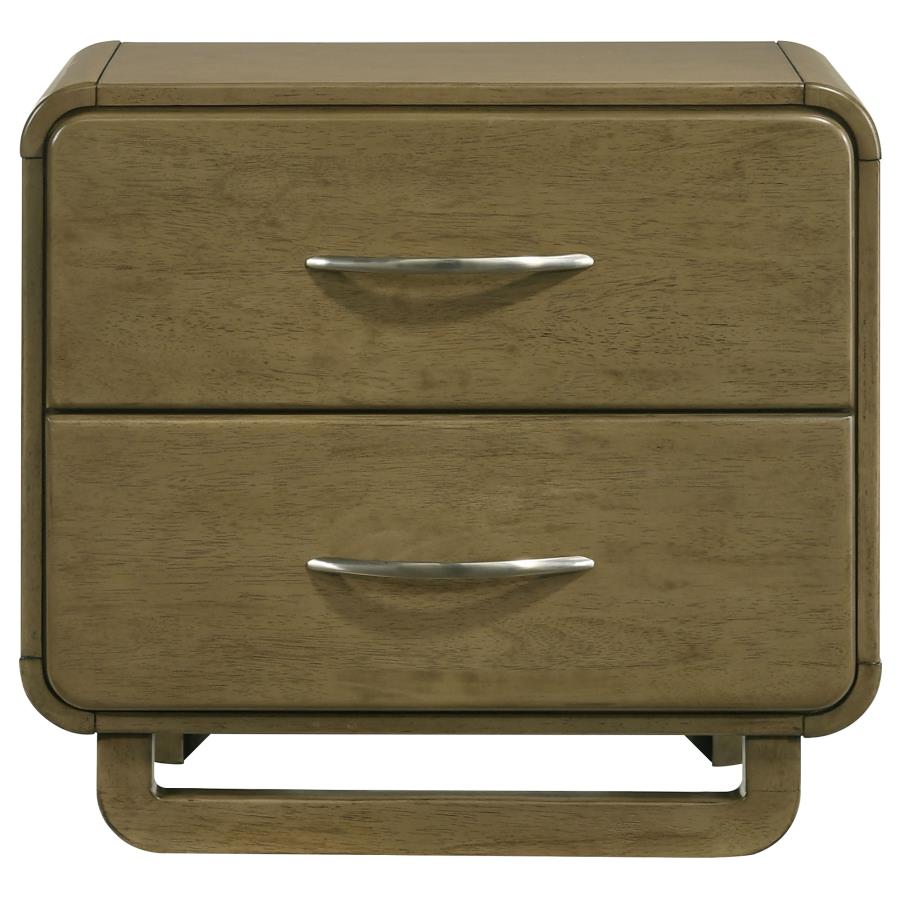 (image for) Amsbury 2-drawer Nightstand Bedside Table Nutmeg