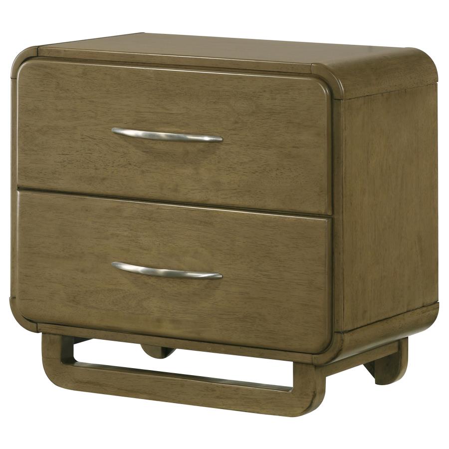 (image for) Amsbury 2-drawer Nightstand Bedside Table Nutmeg