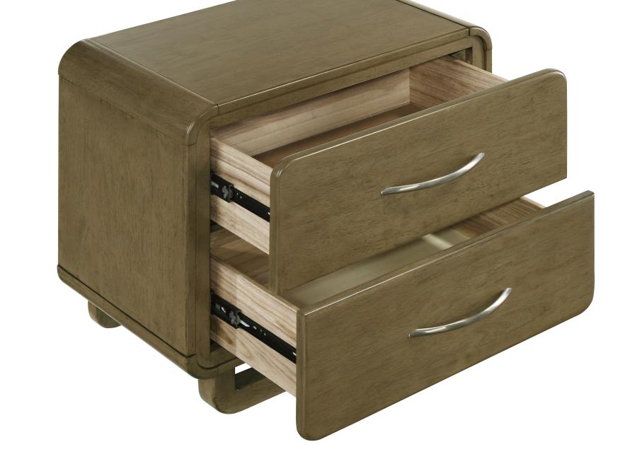 (image for) Amsbury 2-drawer Nightstand Bedside Table Nutmeg