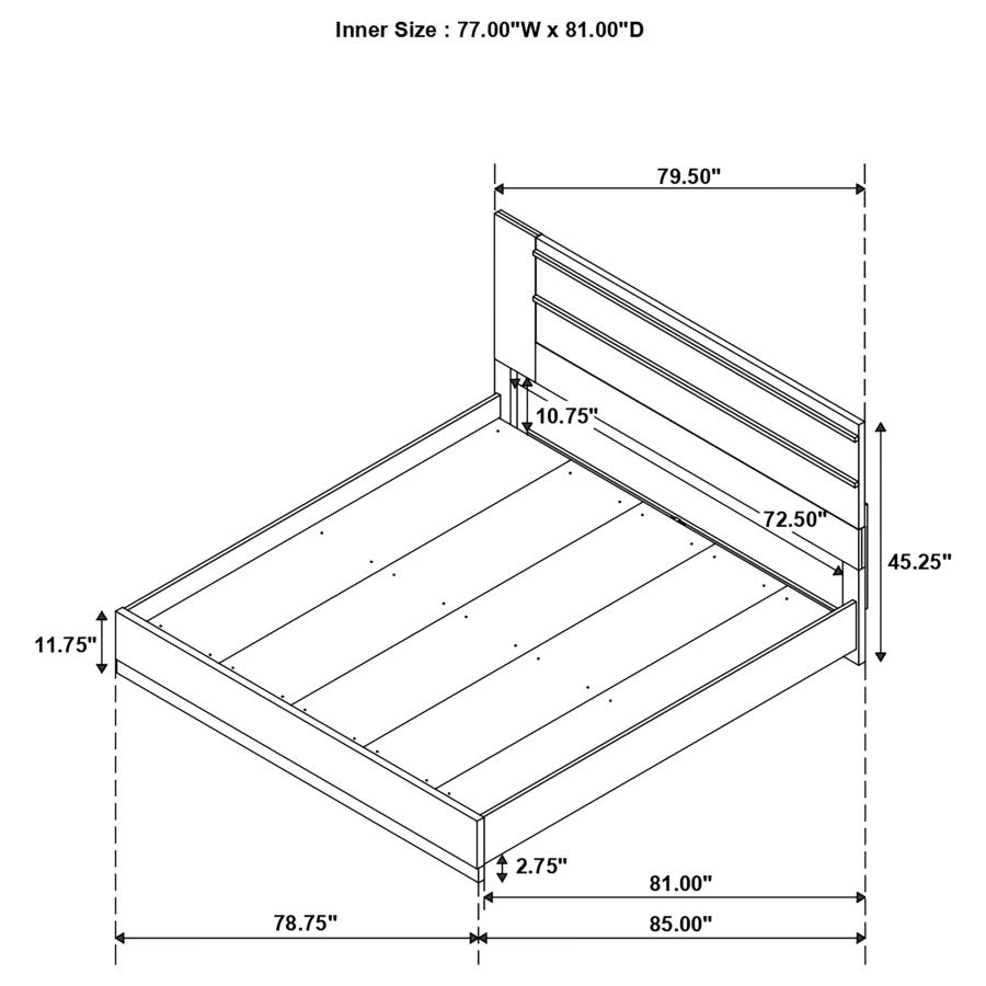 (image for) Azalia Wood Eastern King Panel Bed Walnut