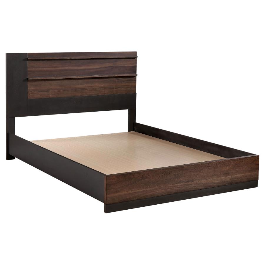 (image for) Azalia Wood California King Panel Bed Walnut - Click Image to Close