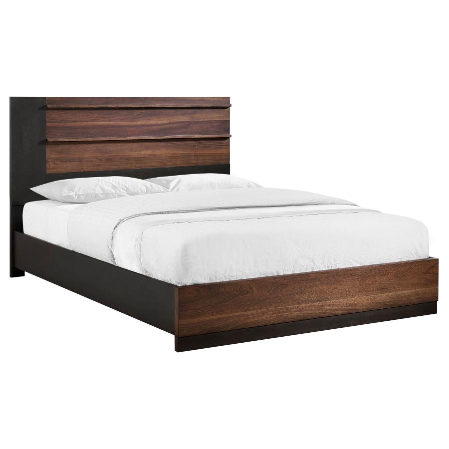 (image for) Azalia Wood California King Panel Bed Walnut