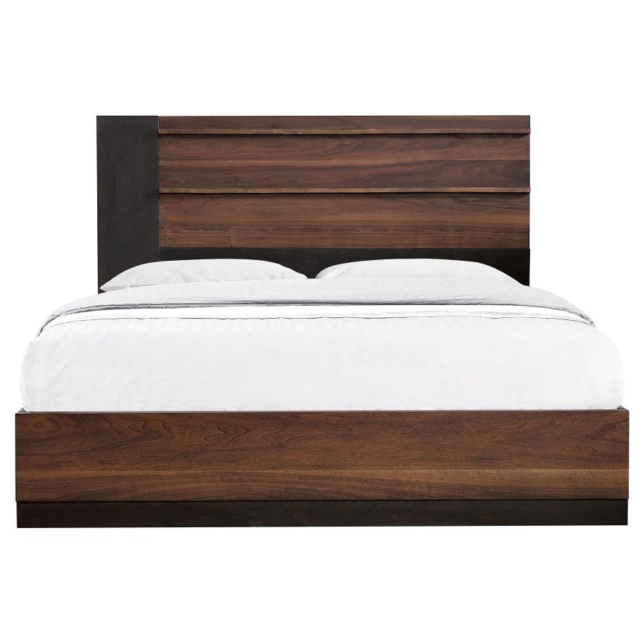 (image for) Azalia Wood California King Panel Bed Walnut