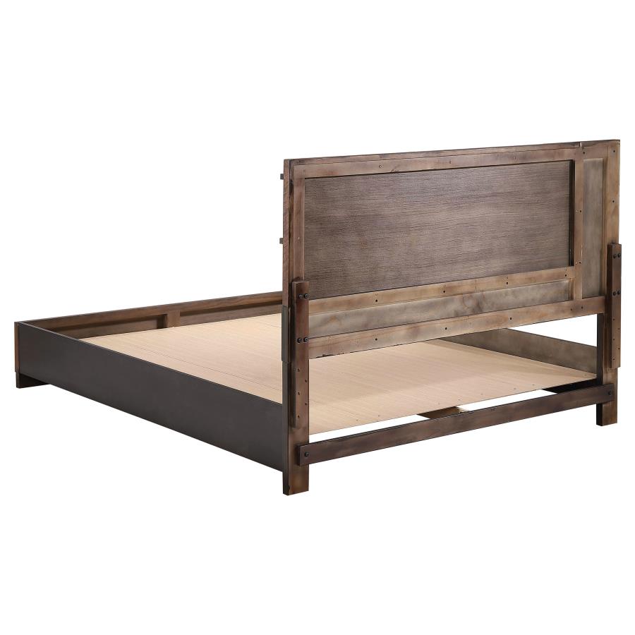 (image for) Azalia Wood California King Panel Bed Walnut