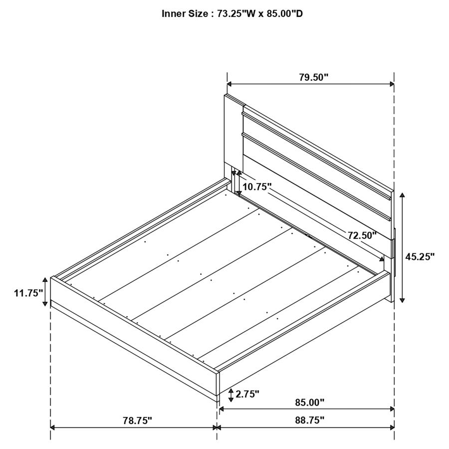 (image for) Azalia Wood California King Panel Bed Walnut