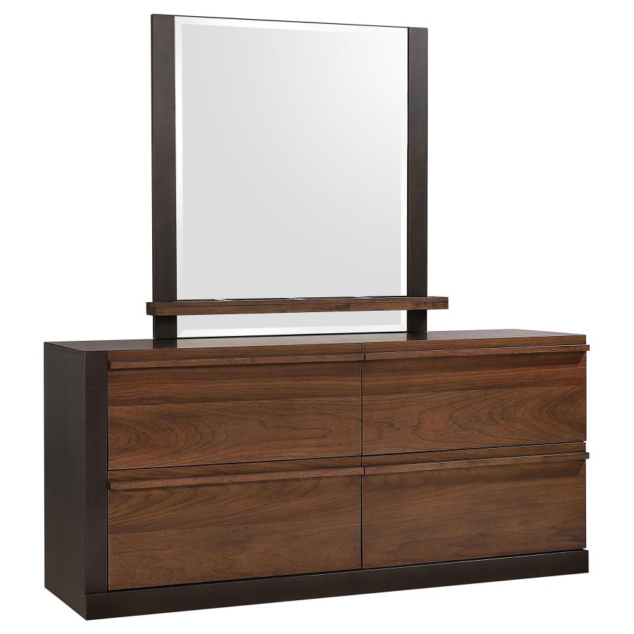 (image for) Azalia 4-drawer Dresser with Mirror Walnut