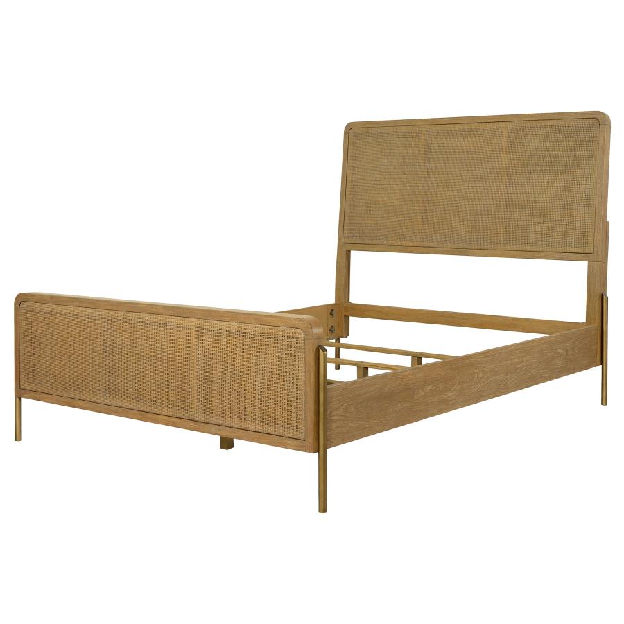 (image for) Arini Rattan Eastern King Panel Bed Sand Wash and Natural