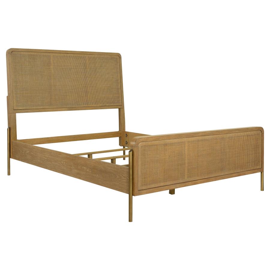 (image for) Arini Rattan Queen Panel Bed Sand Wash and Natural Cane - Click Image to Close