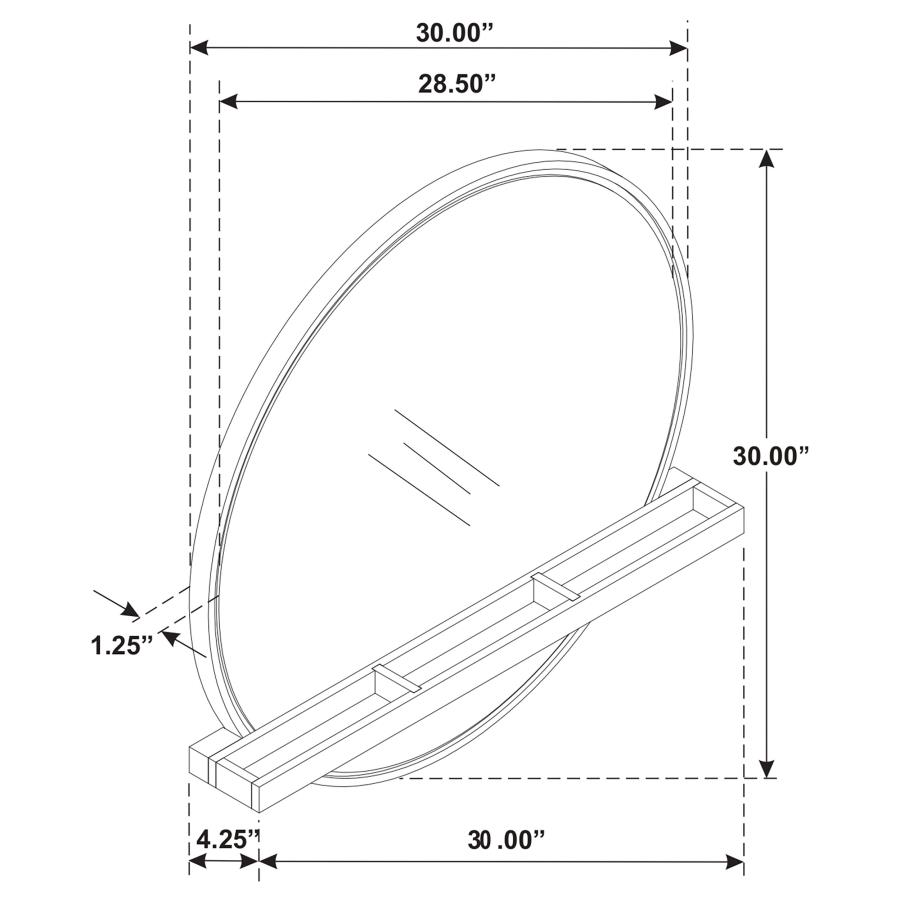 (image for) Arini Round Vanity Wall Mirror with Shelf Sand Wash