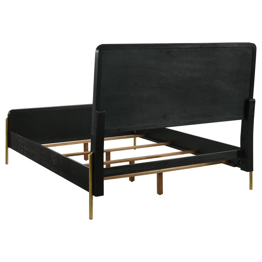 (image for) Arini Rattan Queen Panel Bed Black and Natural