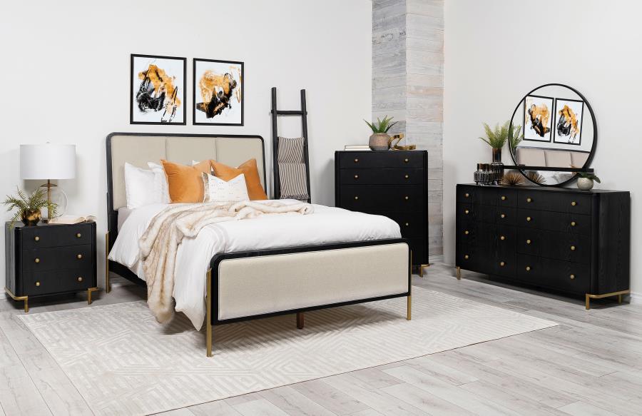 (image for) Arini 5-piece Eastern King Bedroom Set Cream and Black