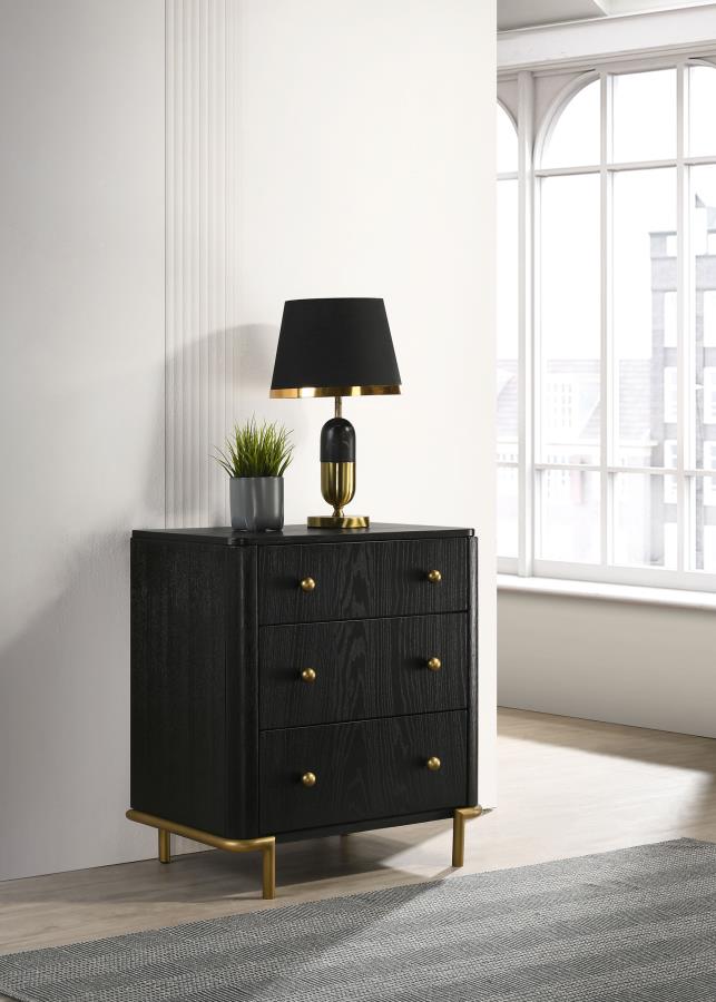 (image for) Arini 3-drawer Nightstand Black