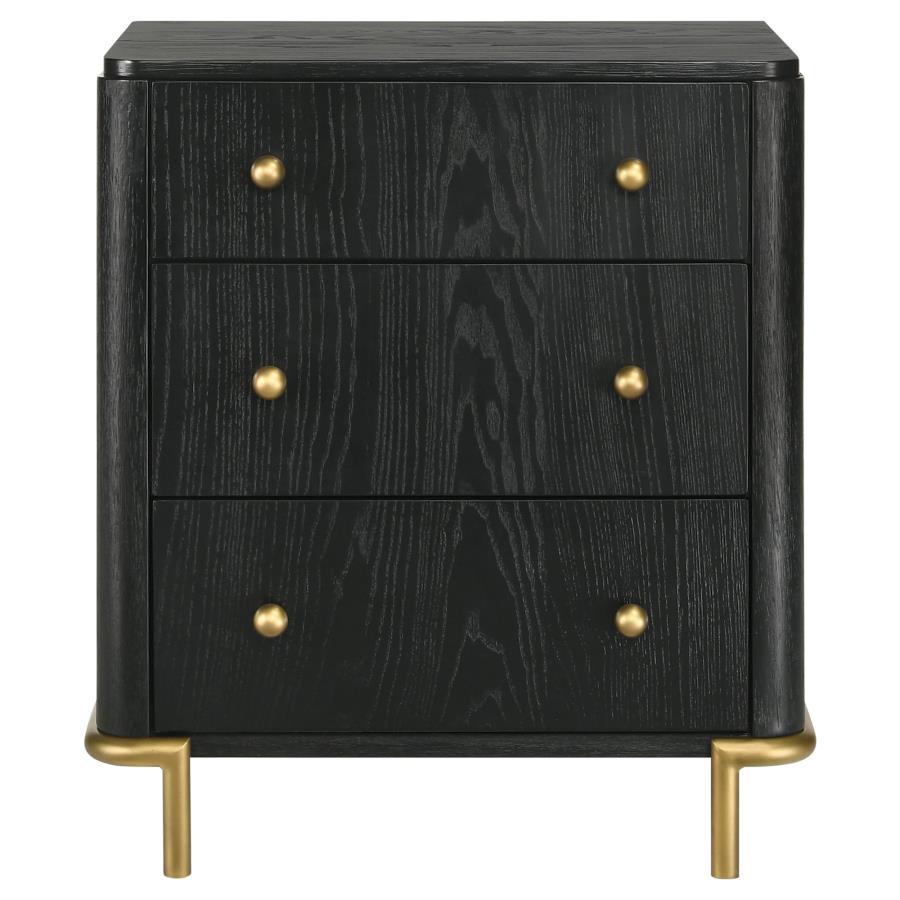 (image for) Arini 3-drawer Nightstand Black