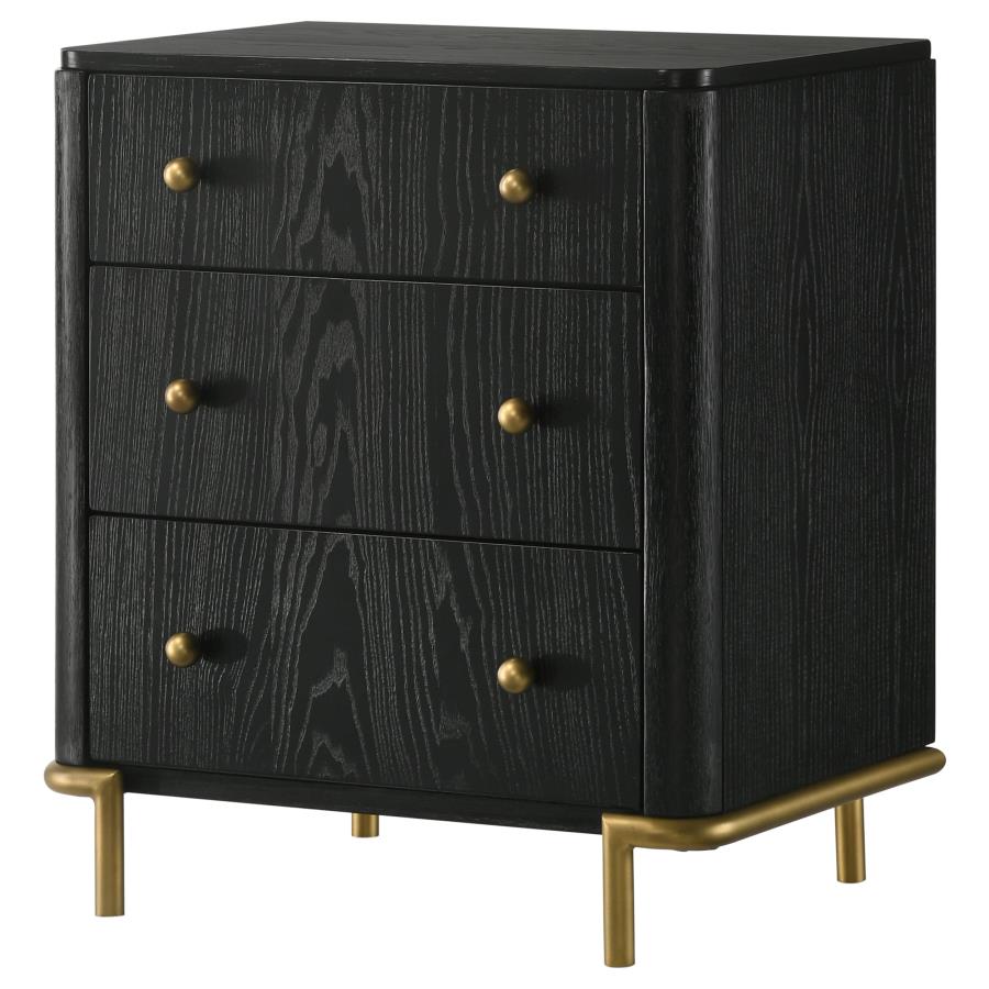 (image for) Arini 3-drawer Nightstand Black