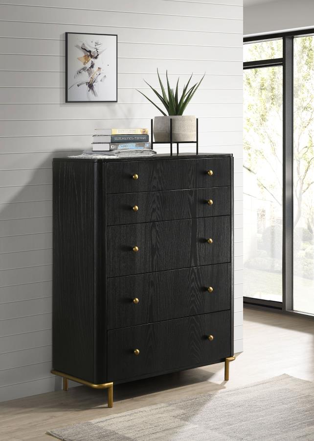 (image for) Arini 5-drawer Bedroom Chest Black