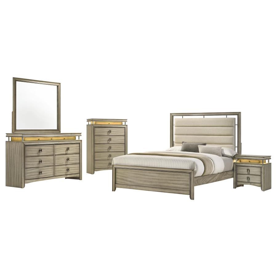 (image for) Giselle 5-piece Eastern King Bedroom Set Rustic Beige