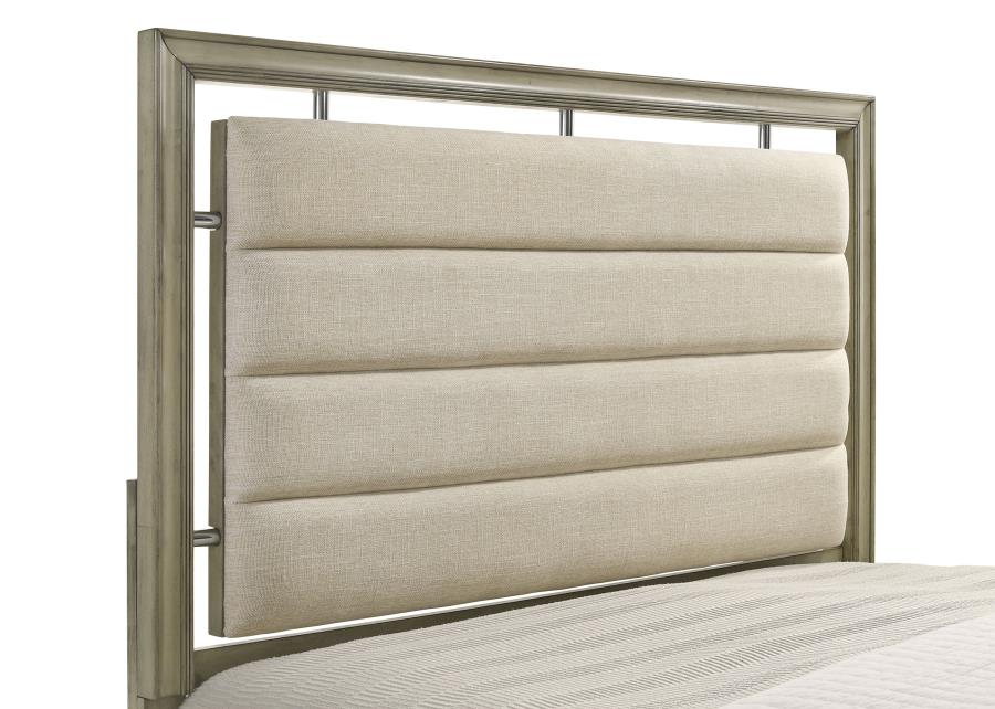 (image for) Giselle Wood Eastern King Panel Bed Rustic Beige