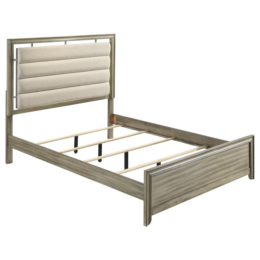 (image for) Giselle Wood Queen Panel Bed Rustic Beige