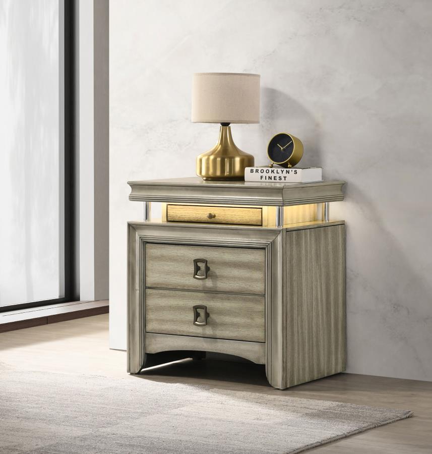 (image for) Giselle 3-drawer Nightstand Rustic Beige