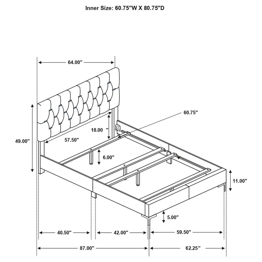 (image for) Kendall Upholstered Queen Panel Bed White