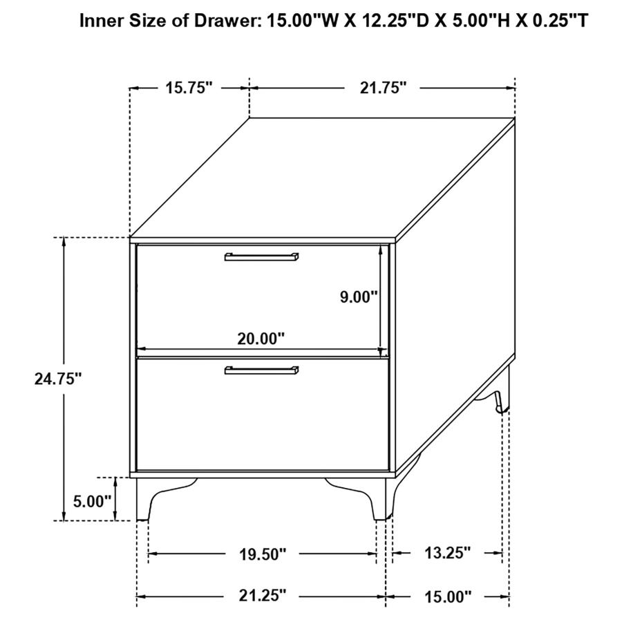 (image for) Kendall 2-drawer Nightstand White