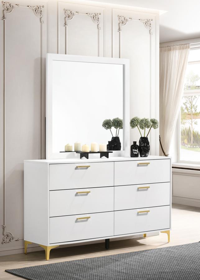 (image for) Kendall 6-drawer Dresser with Mirror White