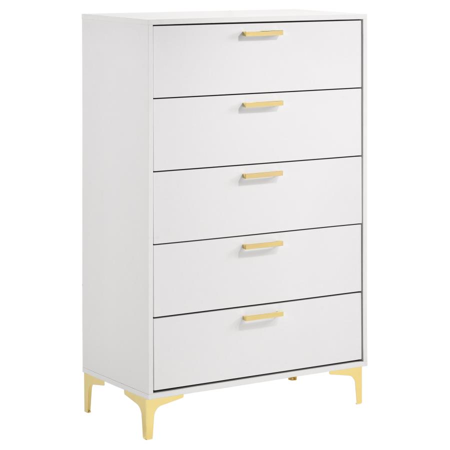 (image for) Kendall 5-drawer Bedroom Chest White - Click Image to Close