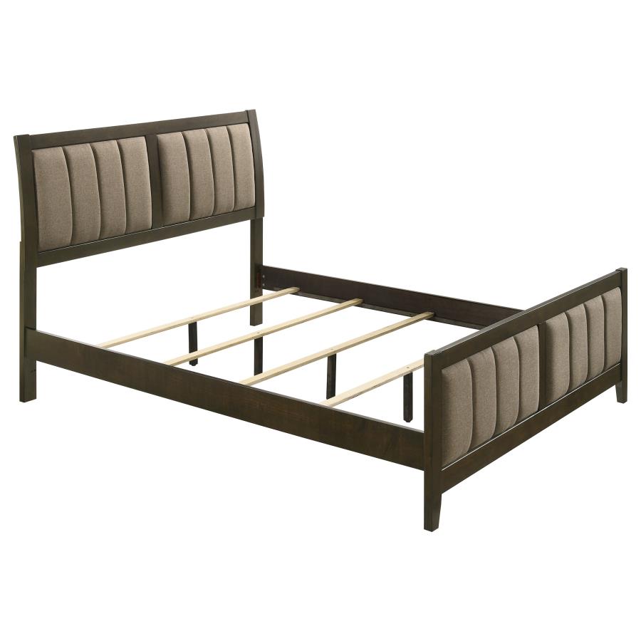 (image for) Wilkes 51-inch Upholstered Full Bed Dark Cocoa