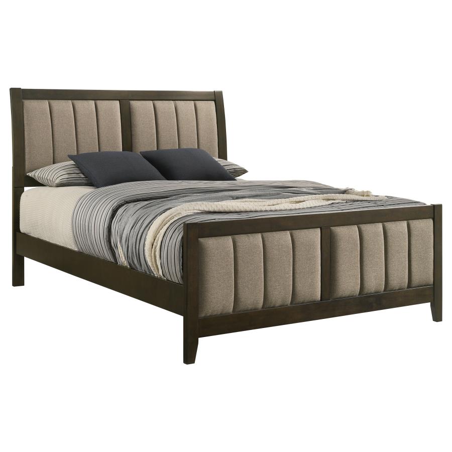 (image for) Wilkes 51-inch Upholstered Full Bed Dark Cocoa