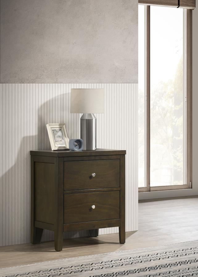 (image for) Wilkes 2-drawer Nightstand Bedside Table Dark Cocoa