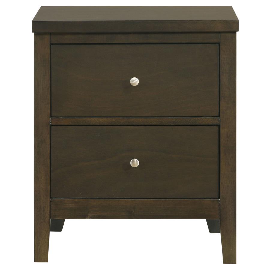 (image for) Wilkes 2-drawer Nightstand Bedside Table Dark Cocoa