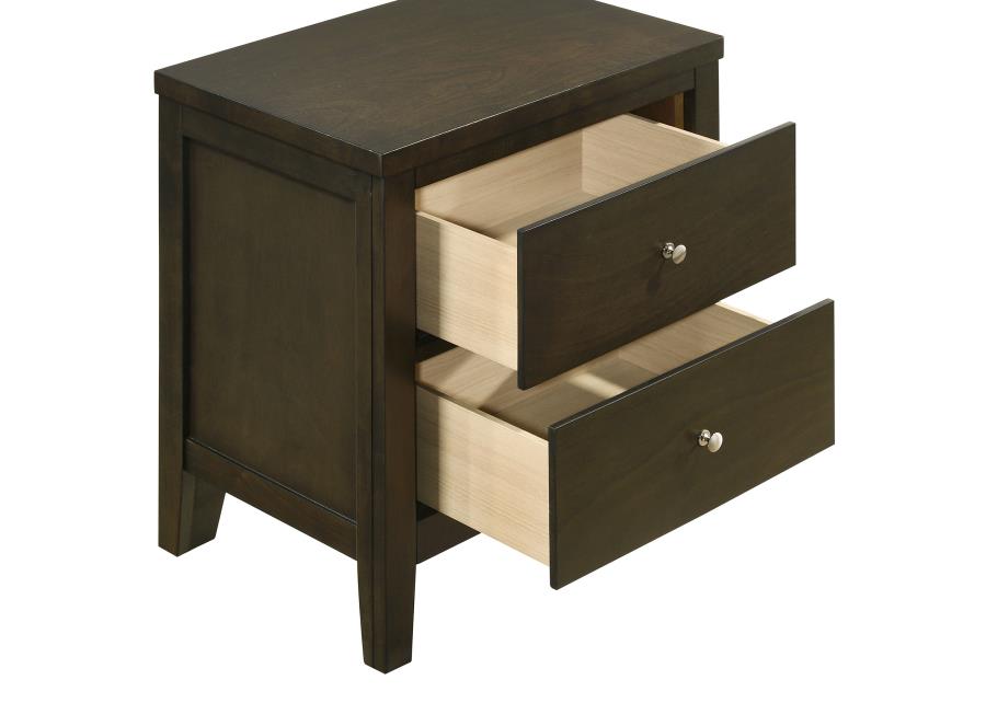 (image for) Wilkes 2-drawer Nightstand Bedside Table Dark Cocoa