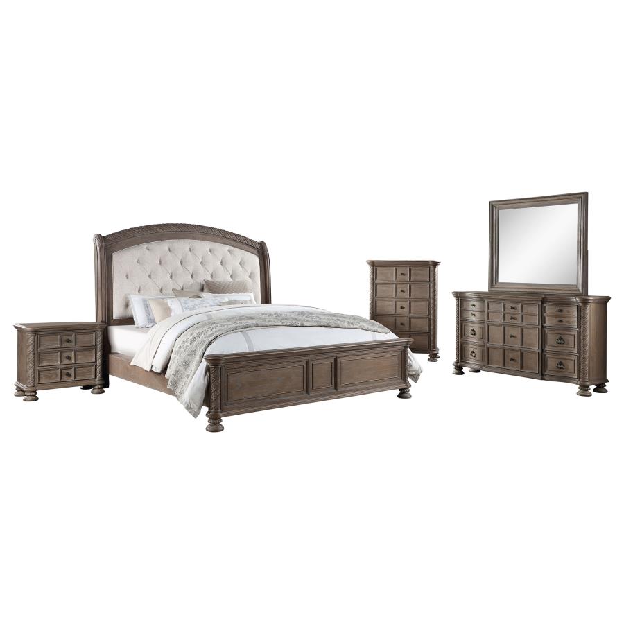 (image for) Emmett 5-piece Eastern King Bedroom Set Walnut