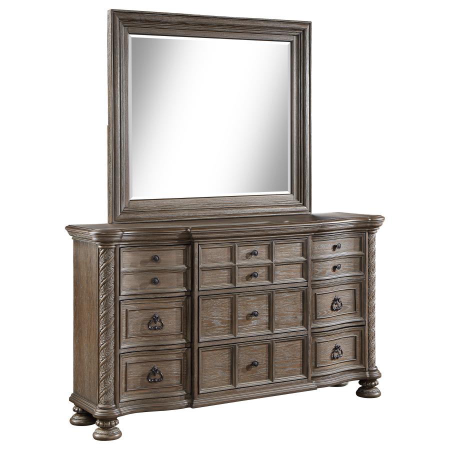 (image for) Emmett 9-drawer Dresser with Mirror Walnut