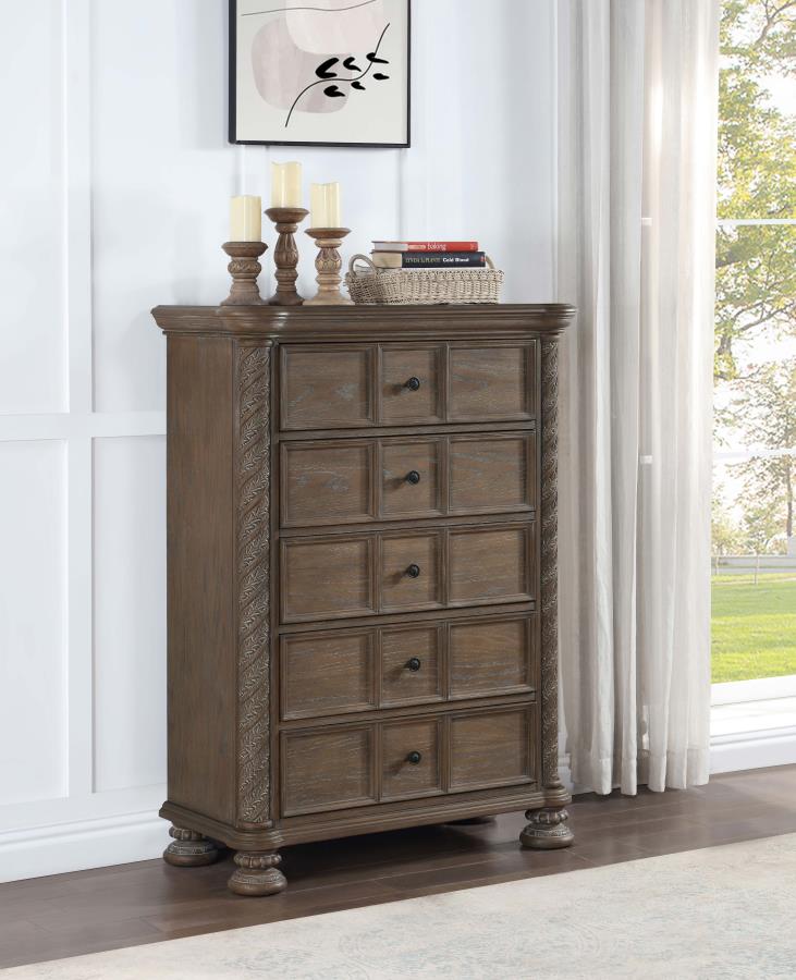 (image for) Emmett 5-drawer Bedroom Chest Walnut