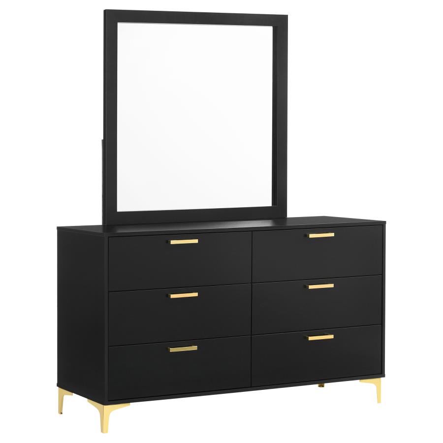 (image for) Kendall 6-drawer Dresser with Mirror Black