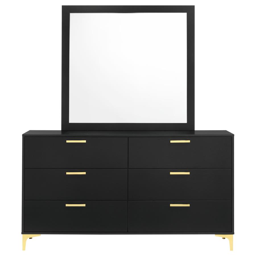 (image for) Kendall 6-drawer Dresser with Mirror Black