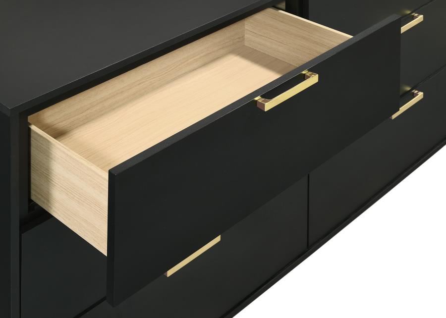 (image for) Kendall 6-drawer Dresser with Mirror Black