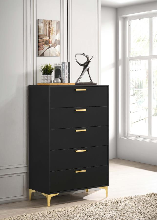 (image for) Kendall 5-drawer Bedroom Chest Black